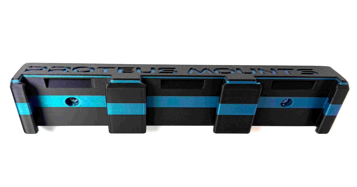 Bosch 18V Battery Holder – 2 Pack Secure-Lock Battery Mounts – Holds Up to 6 Compatible Bosch 18V Batteries – Made in USA