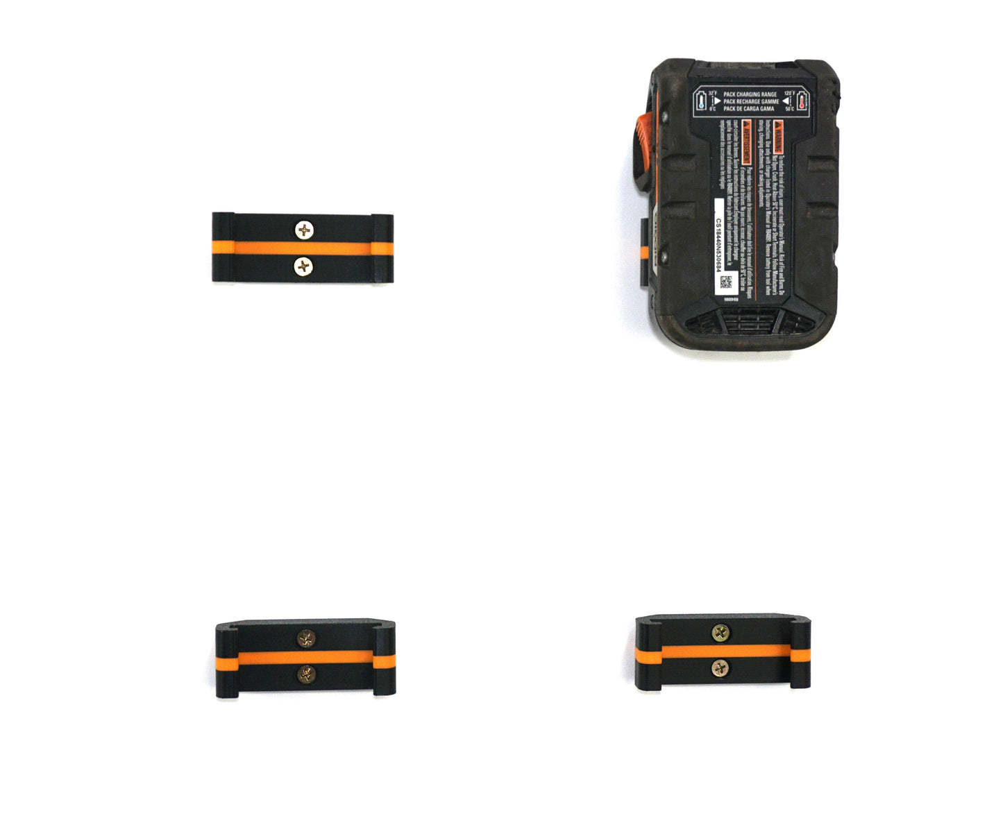 ProteusMounts 18V Battery Holder - Compatible with 18V Ridgid Batteries - 4-Pack - Wall Mount - Made in The USA