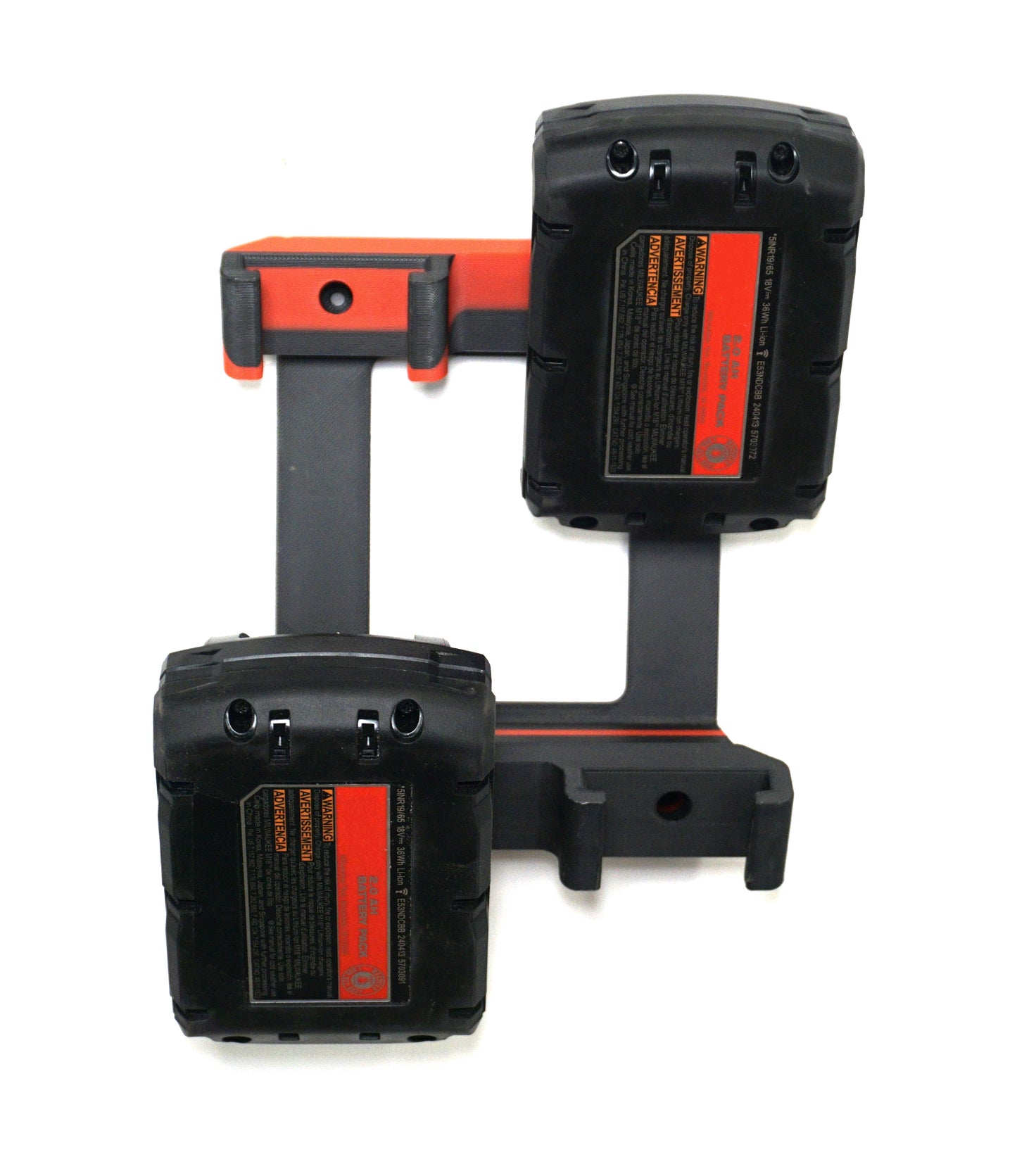 ProteusMounts Battery Holder for Milwaukee M18 - Compatible with Milwaukee 18V Batteries - Holds 4 Batteries - Wall Mount - Made in The USA