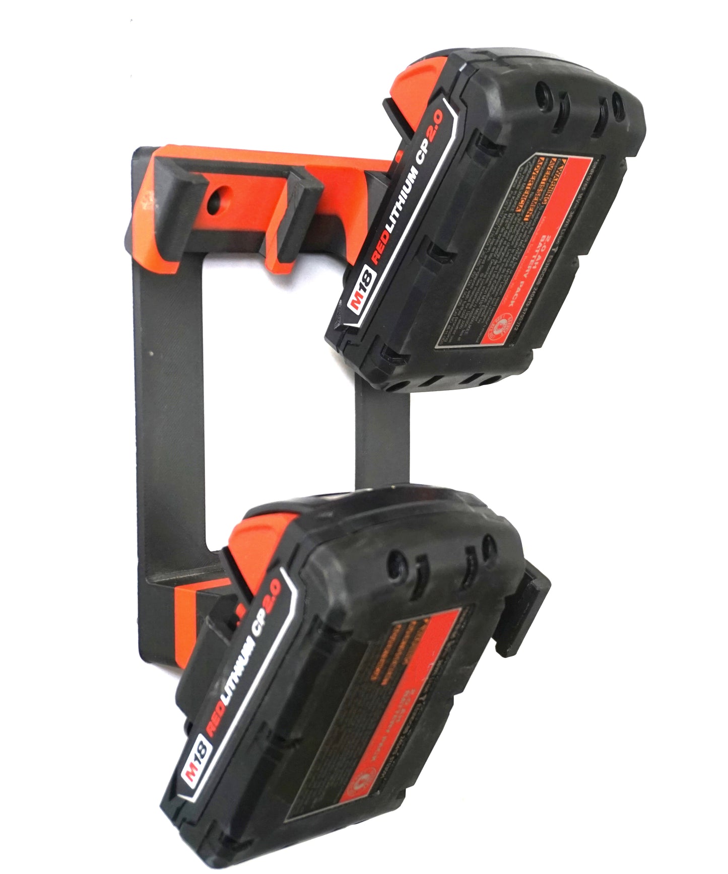 ProteusMounts Battery Holder for Milwaukee M18 - Compatible with Milwaukee 18V Batteries - Holds 4 Batteries - Wall Mount - Made in The USA