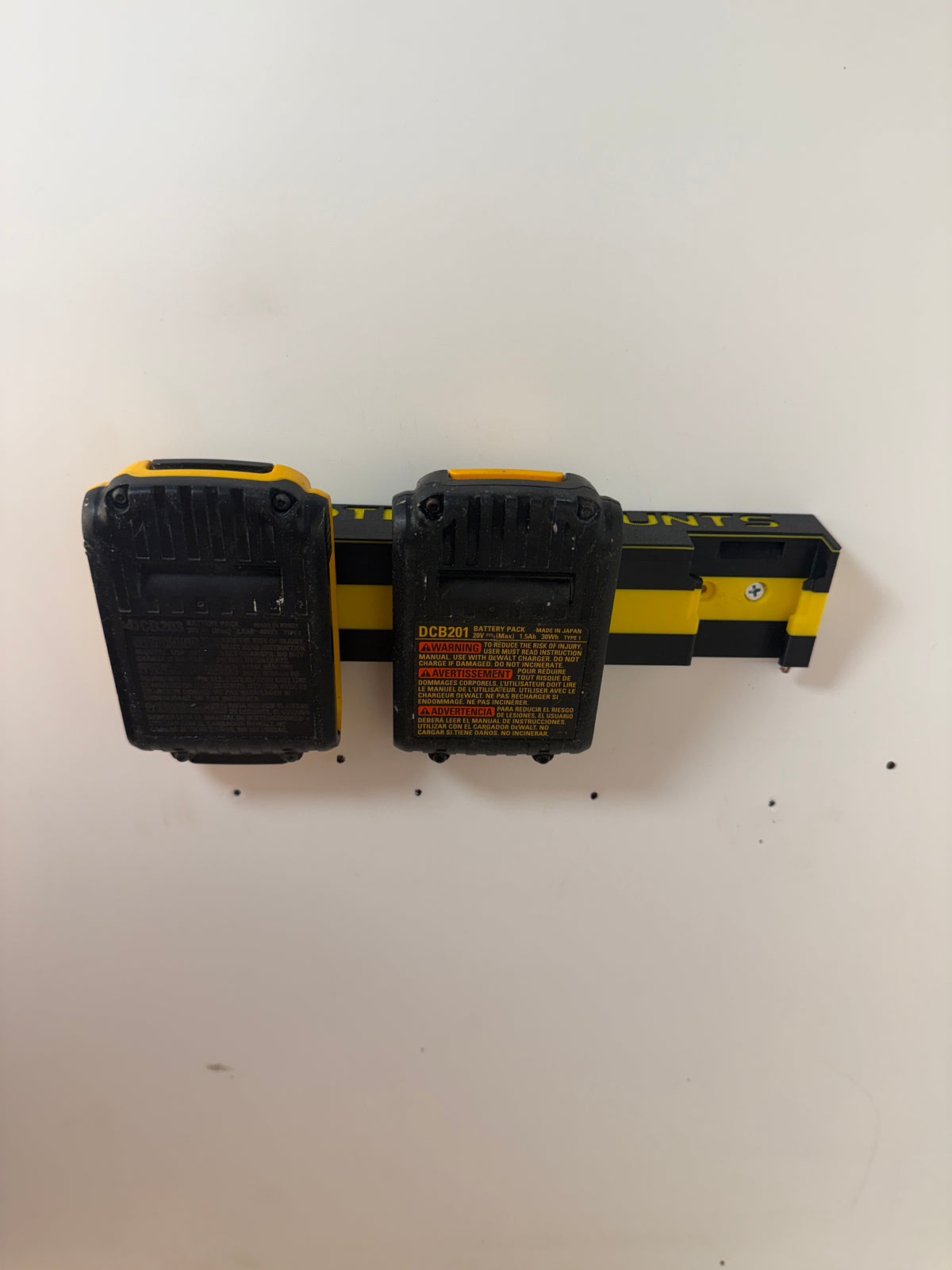 20V & 60V DEWALT Battery Holder – 2 Pack Proteus Mounts Secure-Lock Battery Mounts – Holds Up to 6 Compatible DEWALT 20V or 60V Batteries