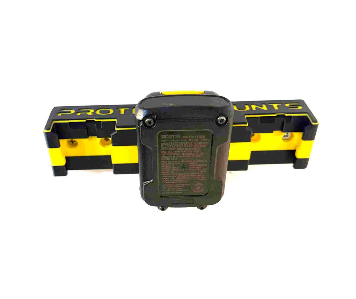 12V DEWALT Battery Holder – 2 Pack Secure-Lock Battery Mounts – Holds Up to 6 Compatible DEWALT 12V Batteries