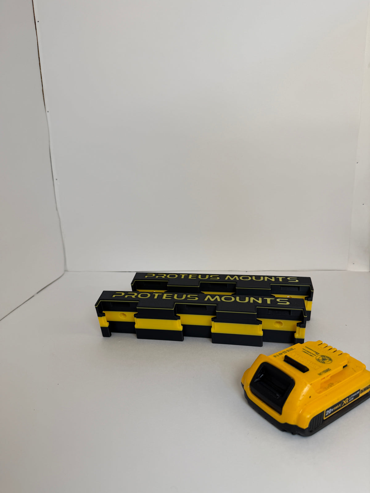 20V & 60V DEWALT Battery Holder – 2 Pack Proteus Mounts Secure-Lock Battery Mounts – Holds Up to 6 Compatible DEWALT 20V or 60V Batteries