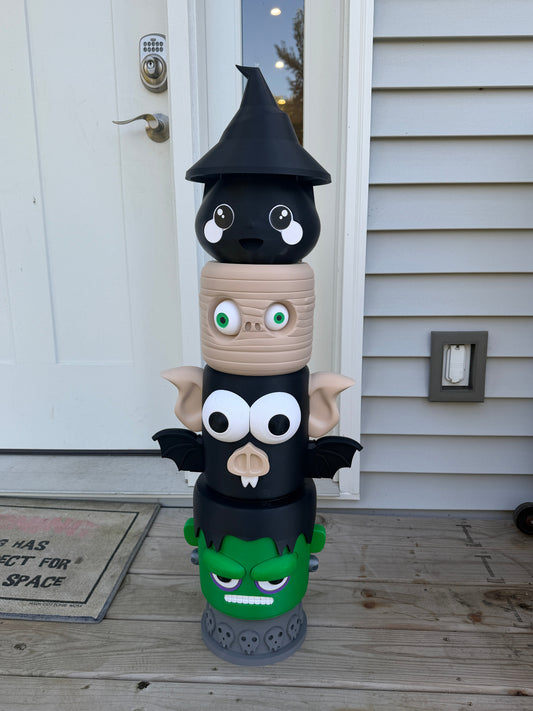 Assembled Halloween Totem Pole example